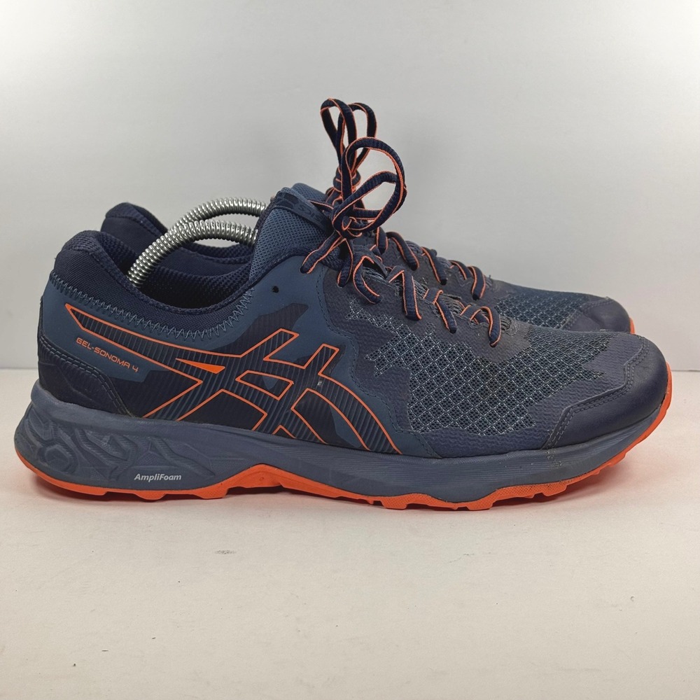 ASICS Gel-Sonoma 4 Mens Trail Running Shoes Navy Orange 1011A177 Size 10